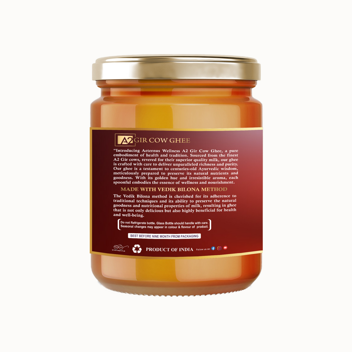 Aeternus Wellness A2 Gir Cow Ghee 200ml