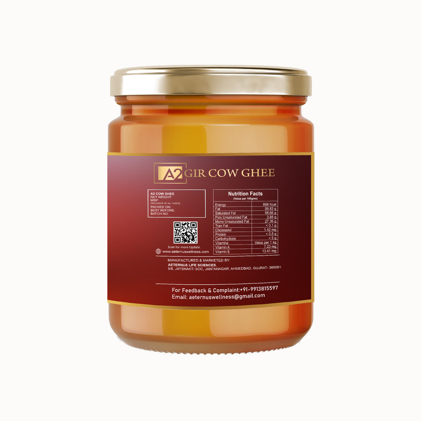 Aeternus Wellness A2 Gir Cow Ghee 200ml